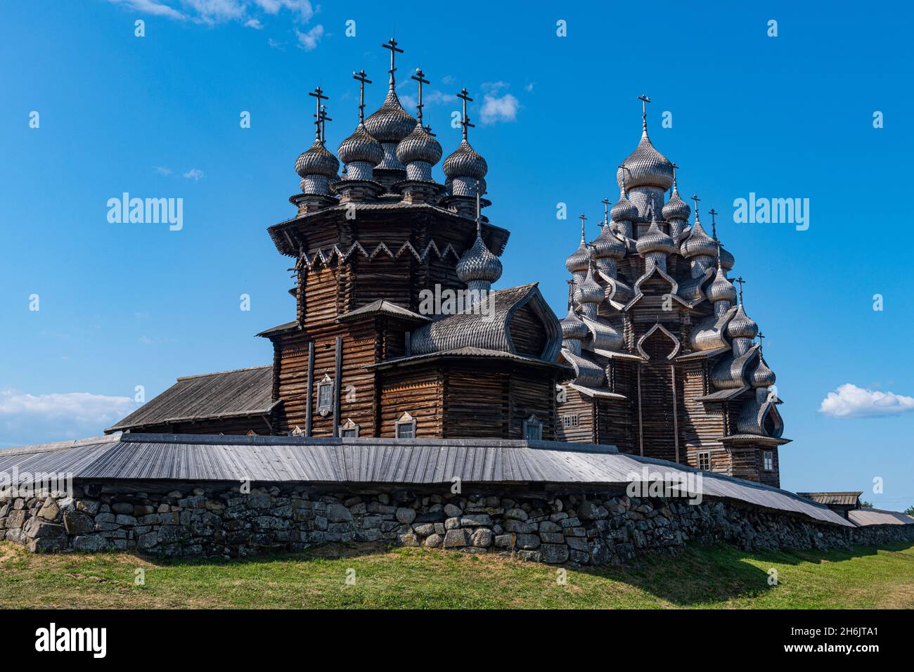 Kizhi Pogost, Eglise de la Transfiguration, site du patrimoine mondial de l'UNESCO, Ile de Kizhi, Carélie, Russie, Europe Banque D'Images