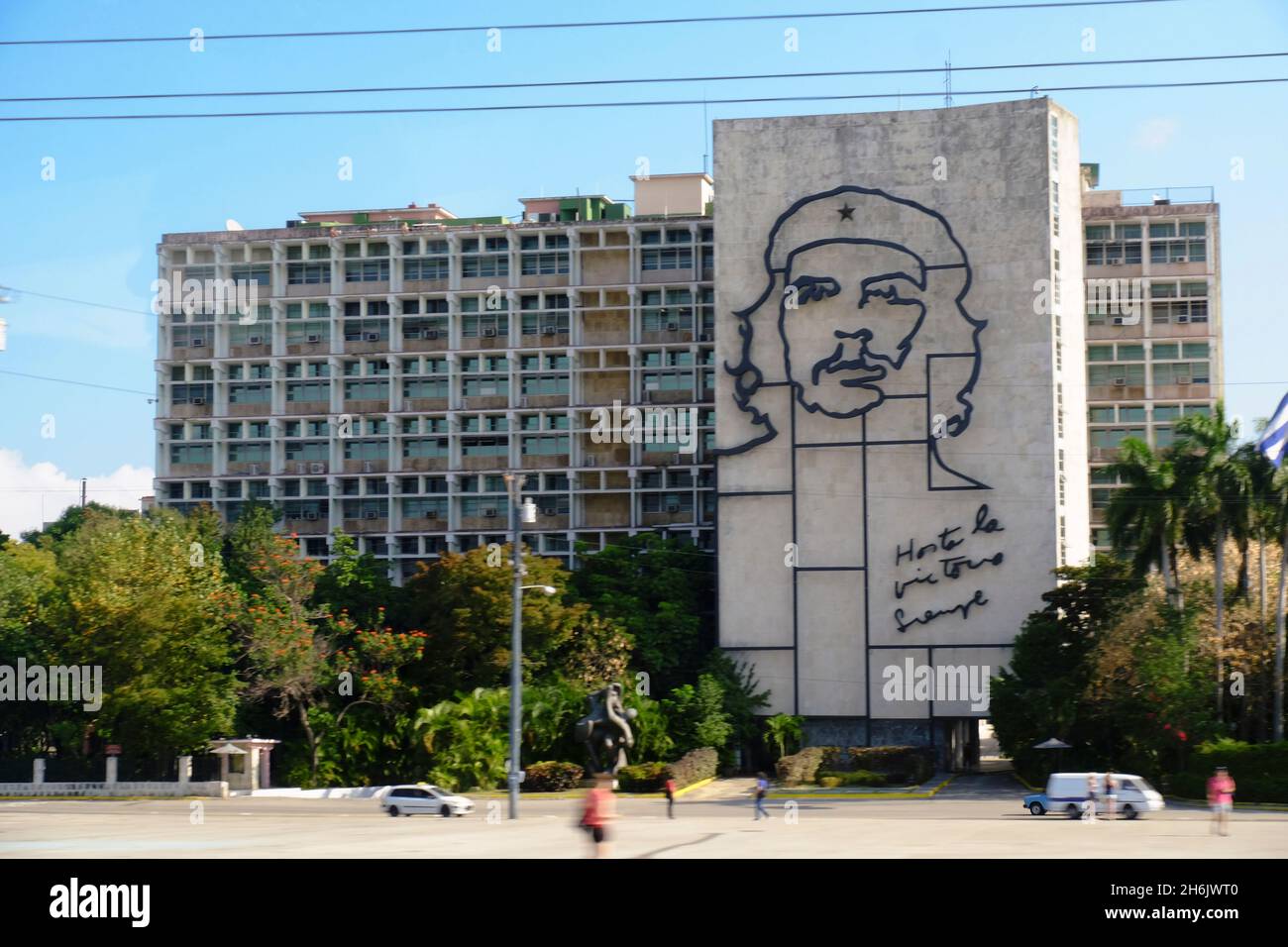 Sculpture géante du Che Guevara sur la Plaza de la Revolucion (place de la Révolution, la Havane, Cuba, Antilles, Amérique centrale Banque D'Images