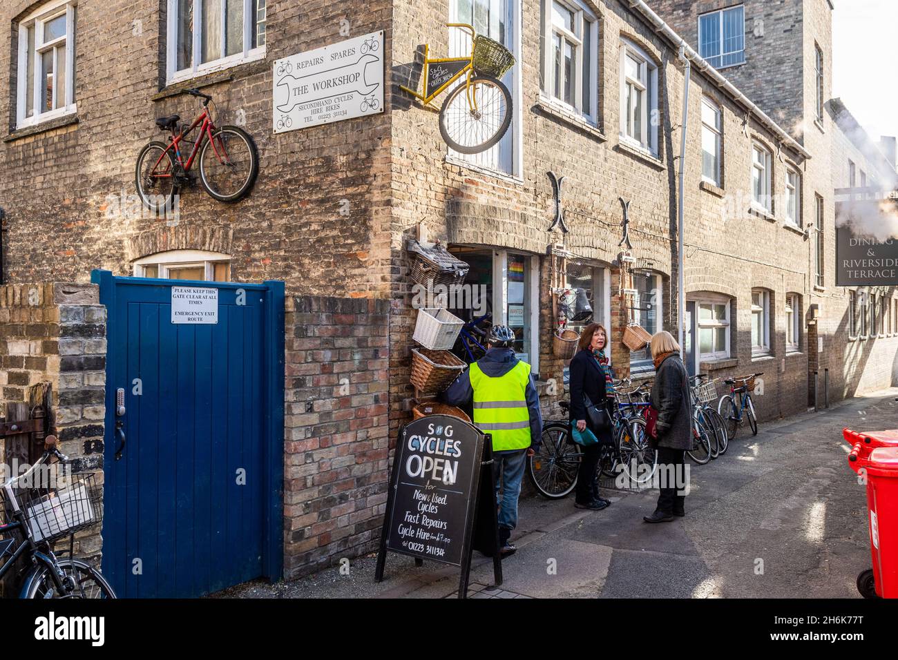 Boutique de vélos à Cambridge, Royaume-Uni. Banque D'Images