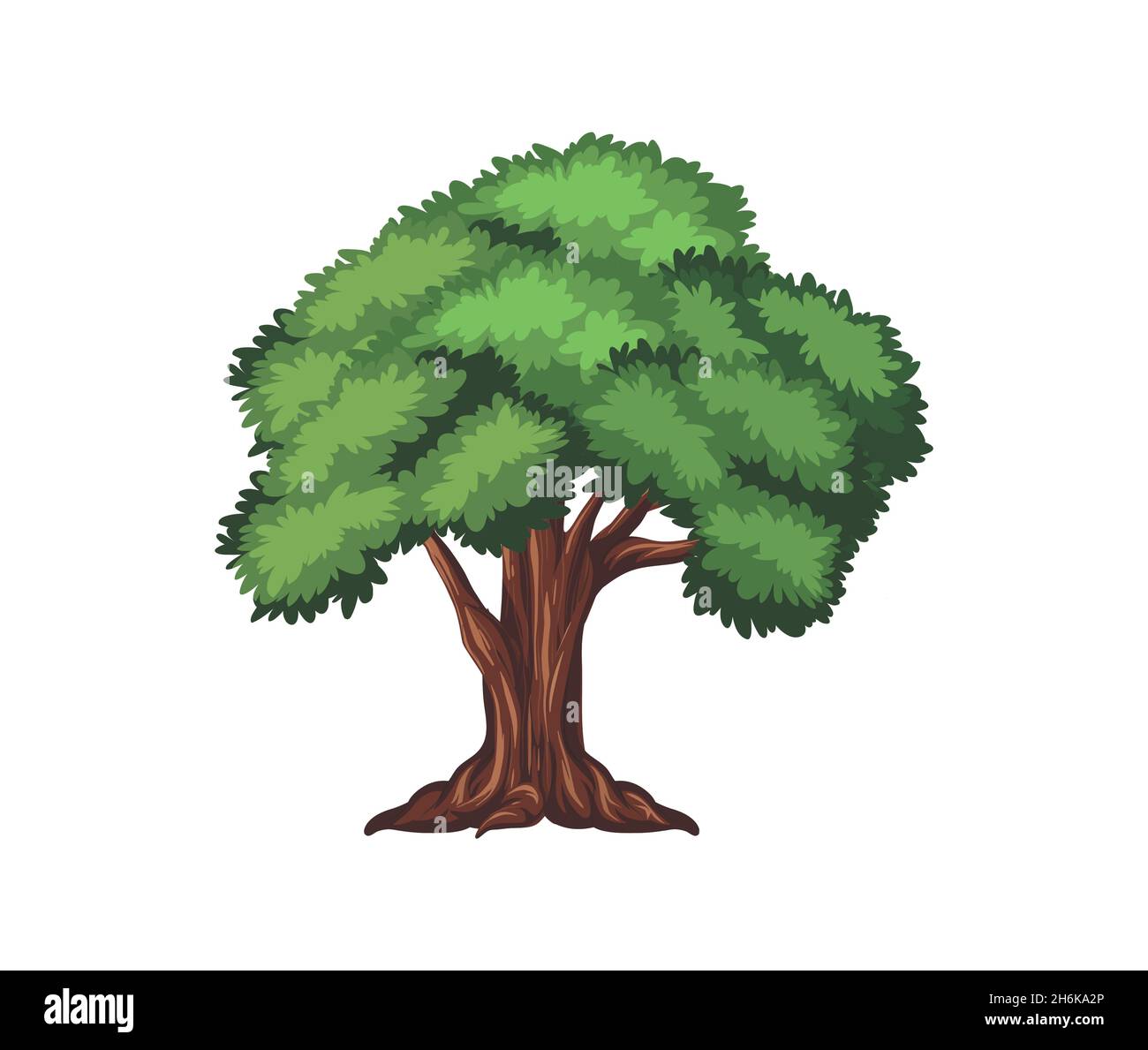 Un ensemble d'illustrations vectorielles de l'arbre de dessin animé isolé Illustration de Vecteur