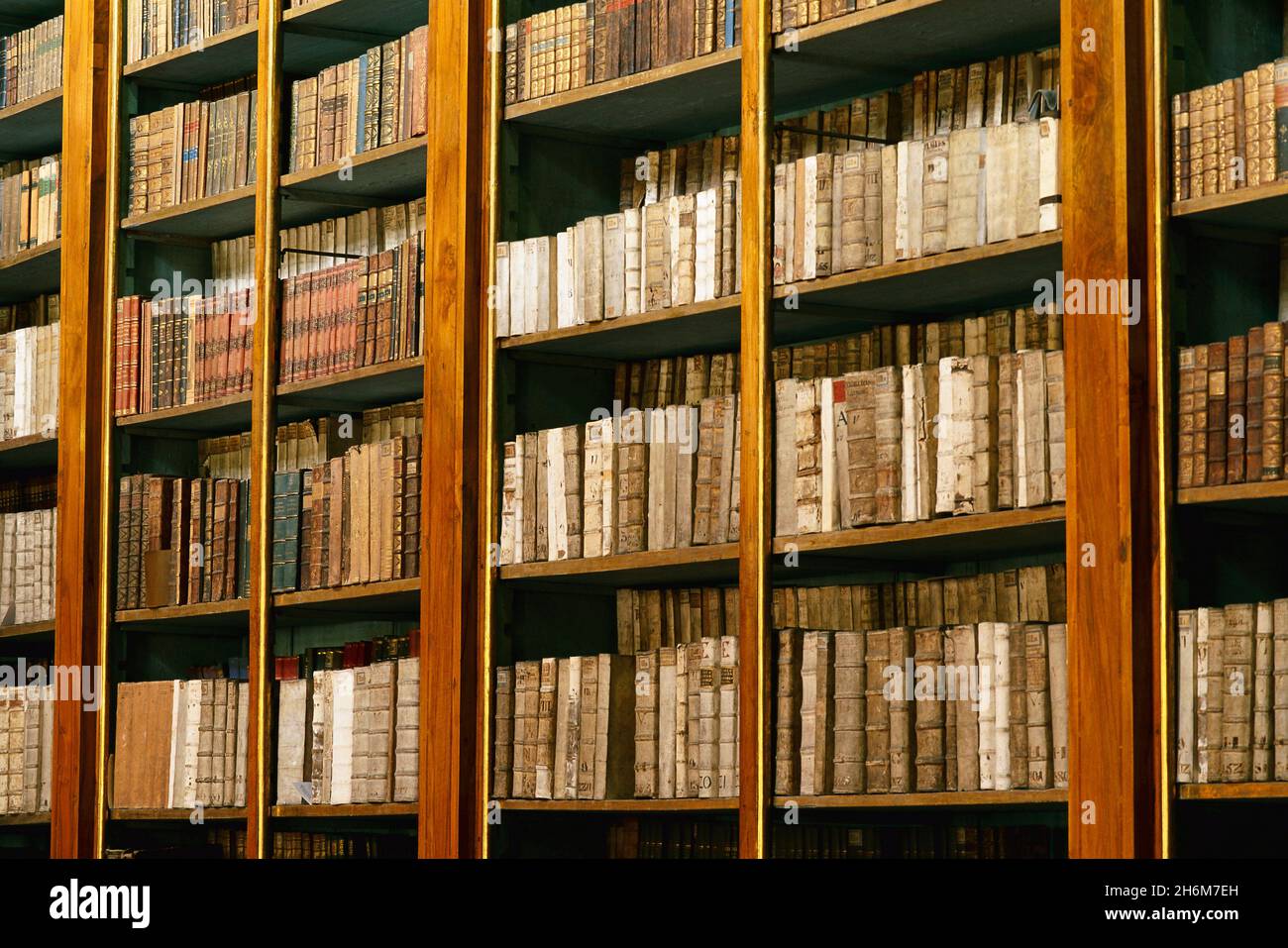 Livres anciens de la Bibliothèque du monastère de Strahov Prague, République tchèque Banque D'Images