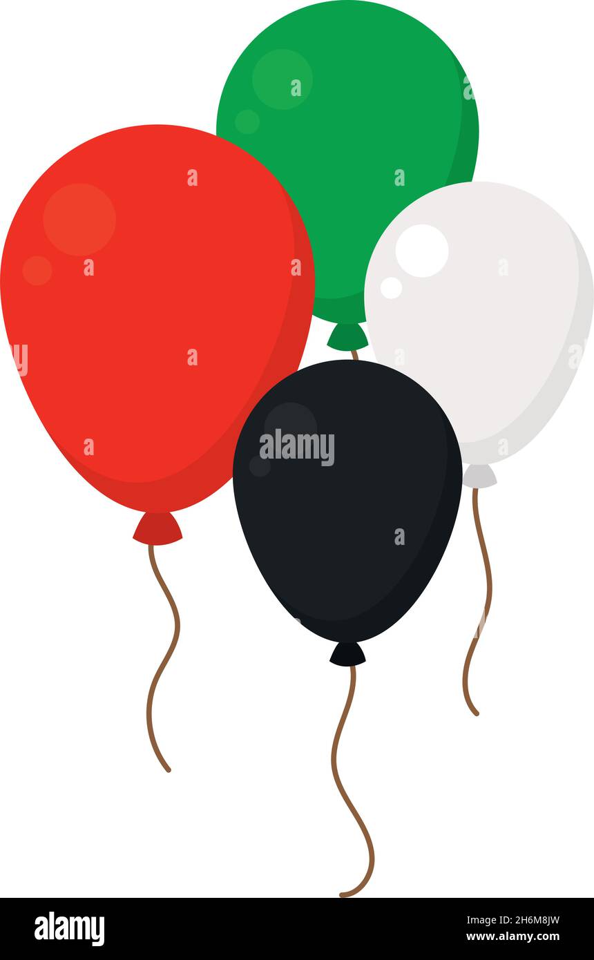 ballons aux couleurs drapeau des émirats arabes unis Illustration de Vecteur