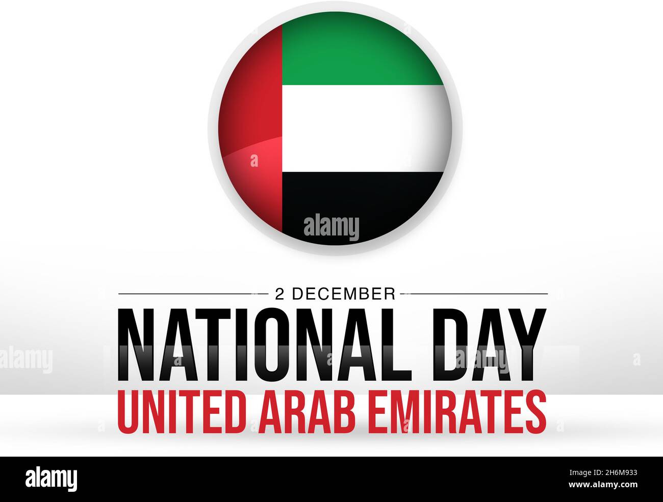 Célébration de la Journée nationale des Émirats arabes Unis avec drapeau dans le cercle et la Typographie Banque D'Images
