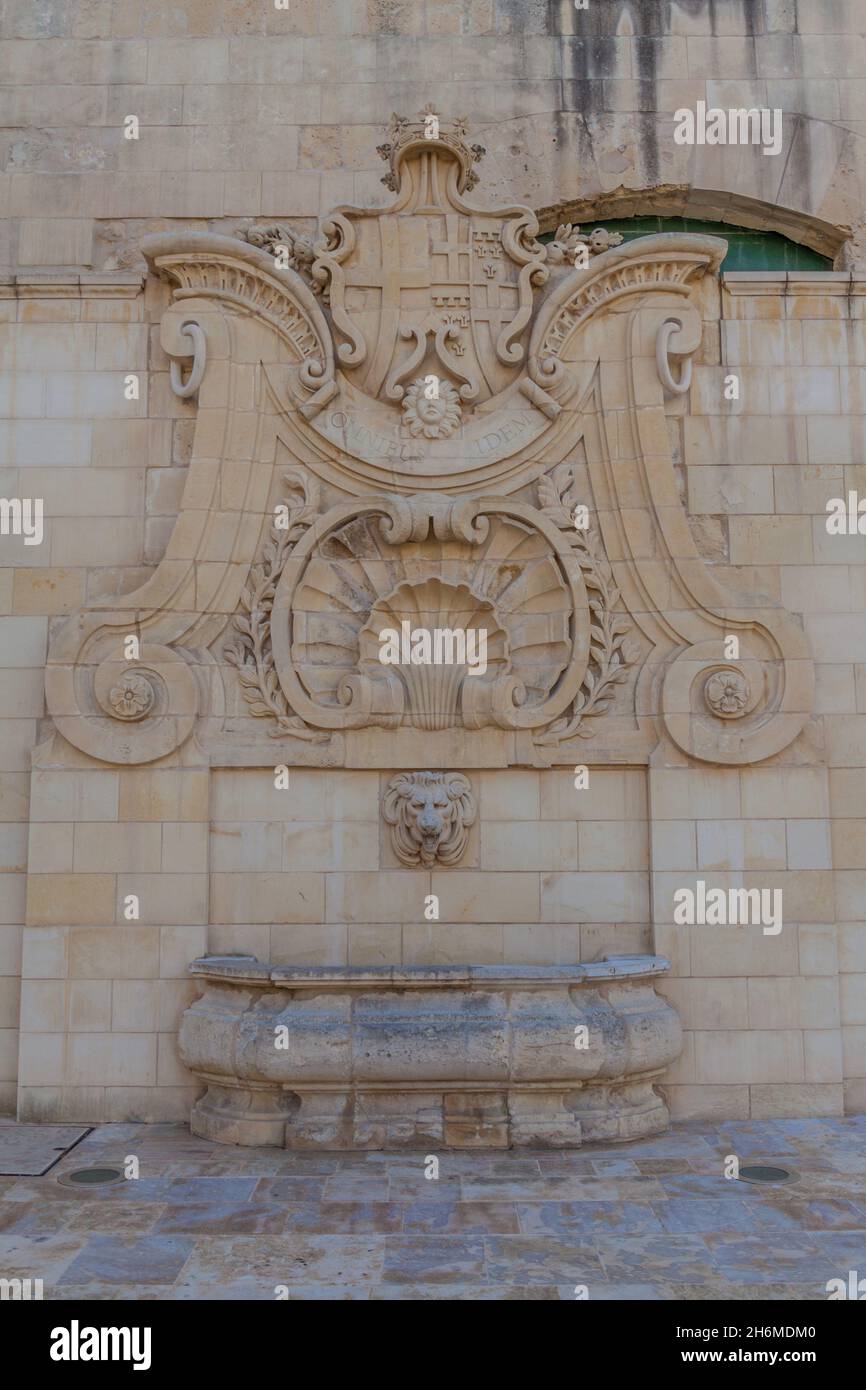 Wignacourt Fontaine de Wignacourt à la Valette, Malte Banque D'Images