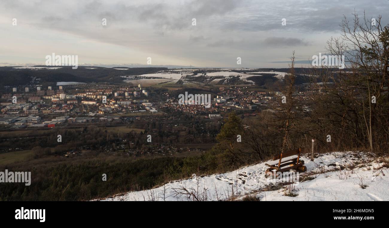 Jena hiver jenzig paysage fond point de vue 2020 copyspace Banque D'Images