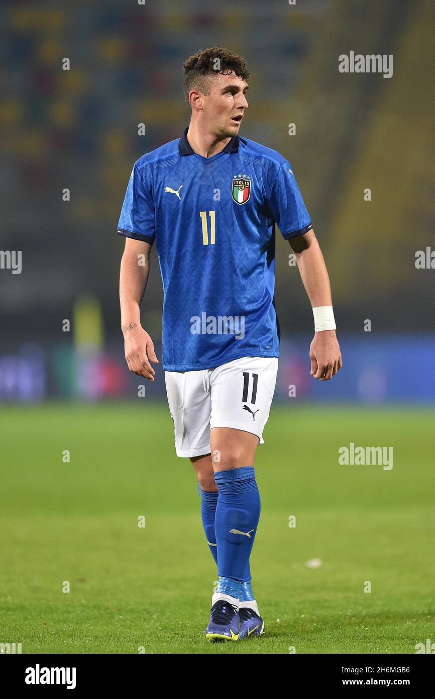 Frosinone, Italie, 16/11/2021, FROSINONE, ITALIE - novembre 16 : Roberto Piccoli d'Italie en action lors d'un match de football amical entre l'Italie et la Roumanie à Benito Stirpe le 12,2021 novembre à Frosinone, Italie Banque D'Images