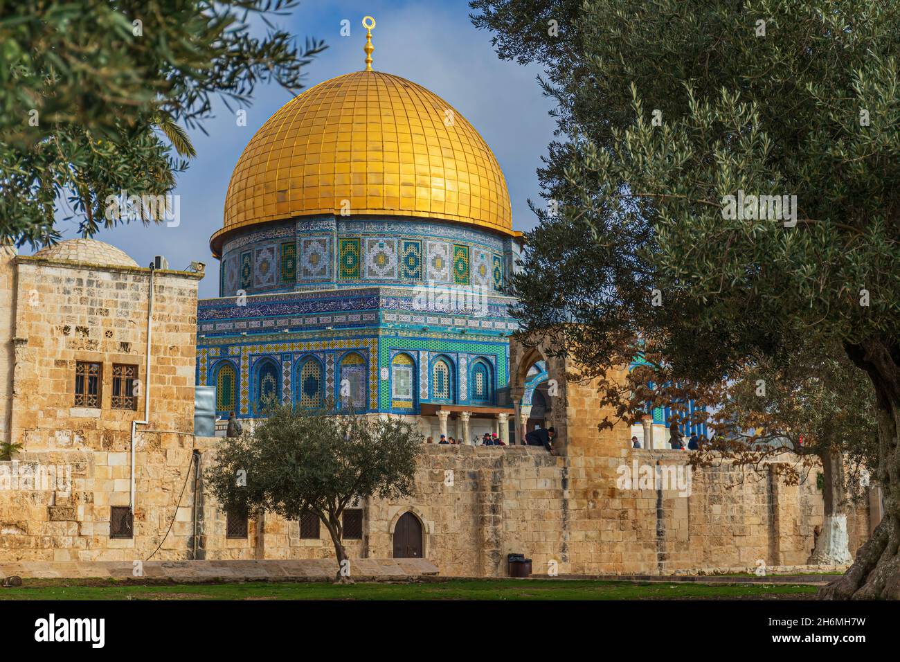 Mosquée Dôme du Rocher sur le Mont du Temple, Jérusalem Banque D'Images