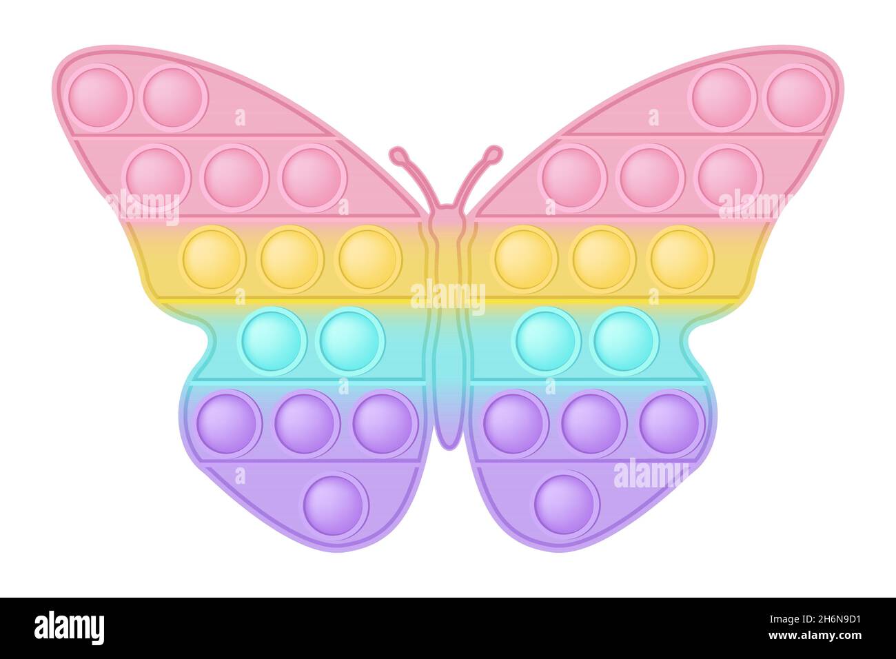 Papillon figure POPIT un jouet en silicone tendance pour les ménés.Jouet  antistress aux couleurs pastel arc-en-ciel.Bulle anxiété développement pop  IT jouet Image Vectorielle Stock - Alamy