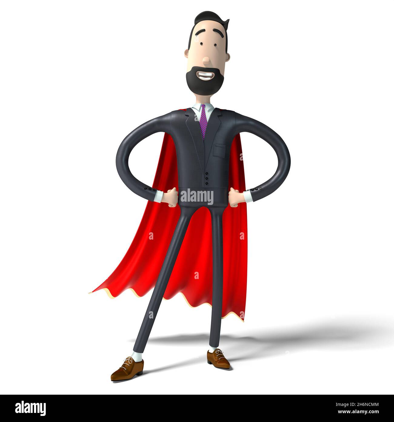 Homme d'affaires de dessin animé de Hipster avec manteau rouge - bravoure,  courage, concept super-héros - illustration 3D Photo Stock - Alamy