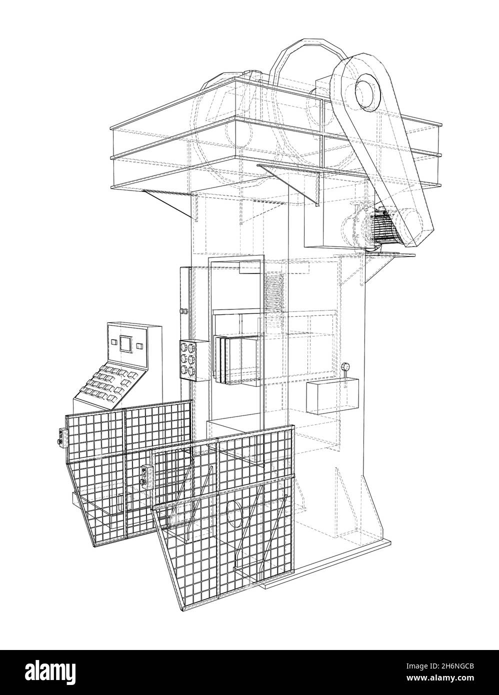 Presse hydrauliqueillustration 3d Banque D'Images