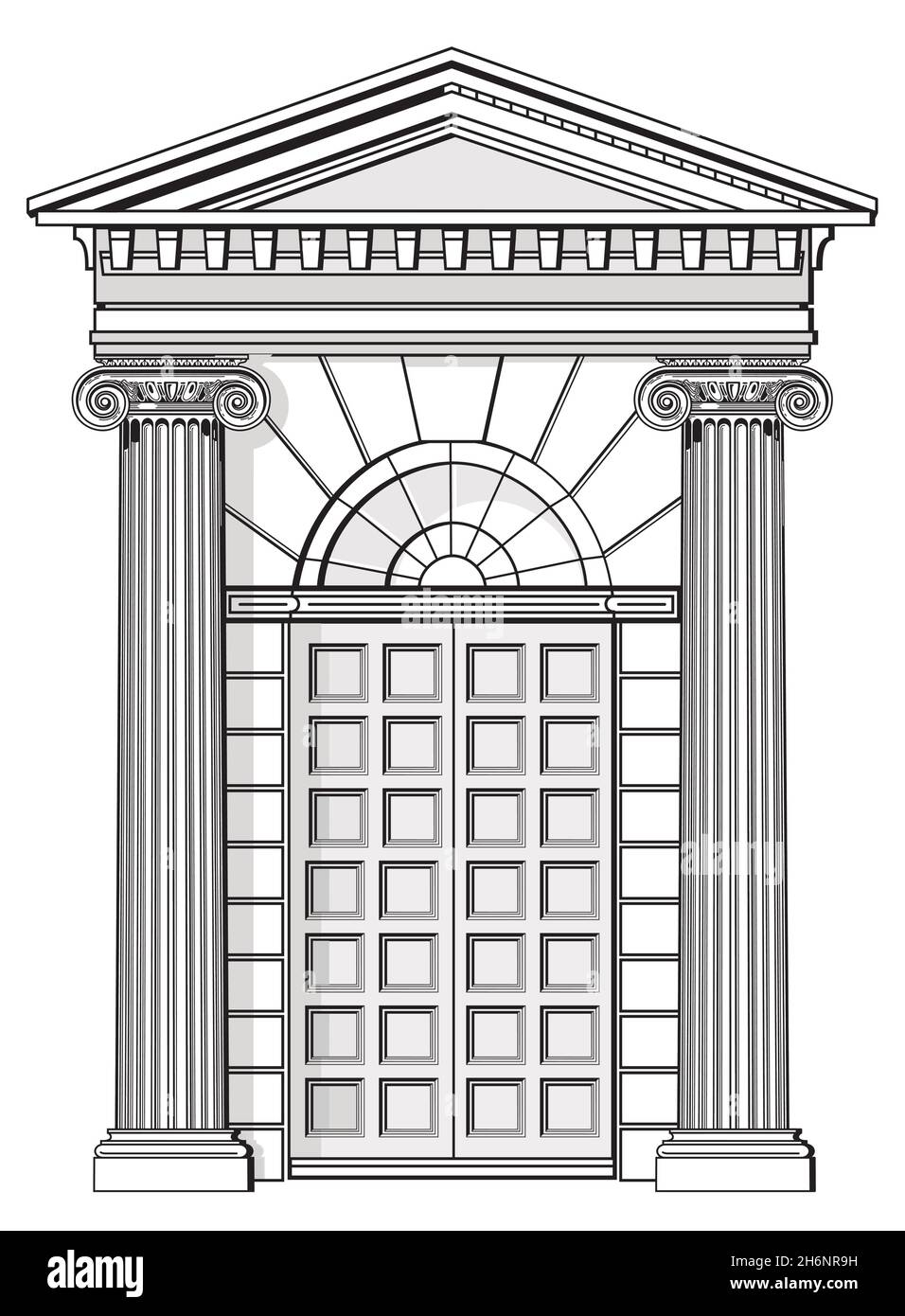 Entrée de porte classique, illustration découpée Illustration de Vecteur