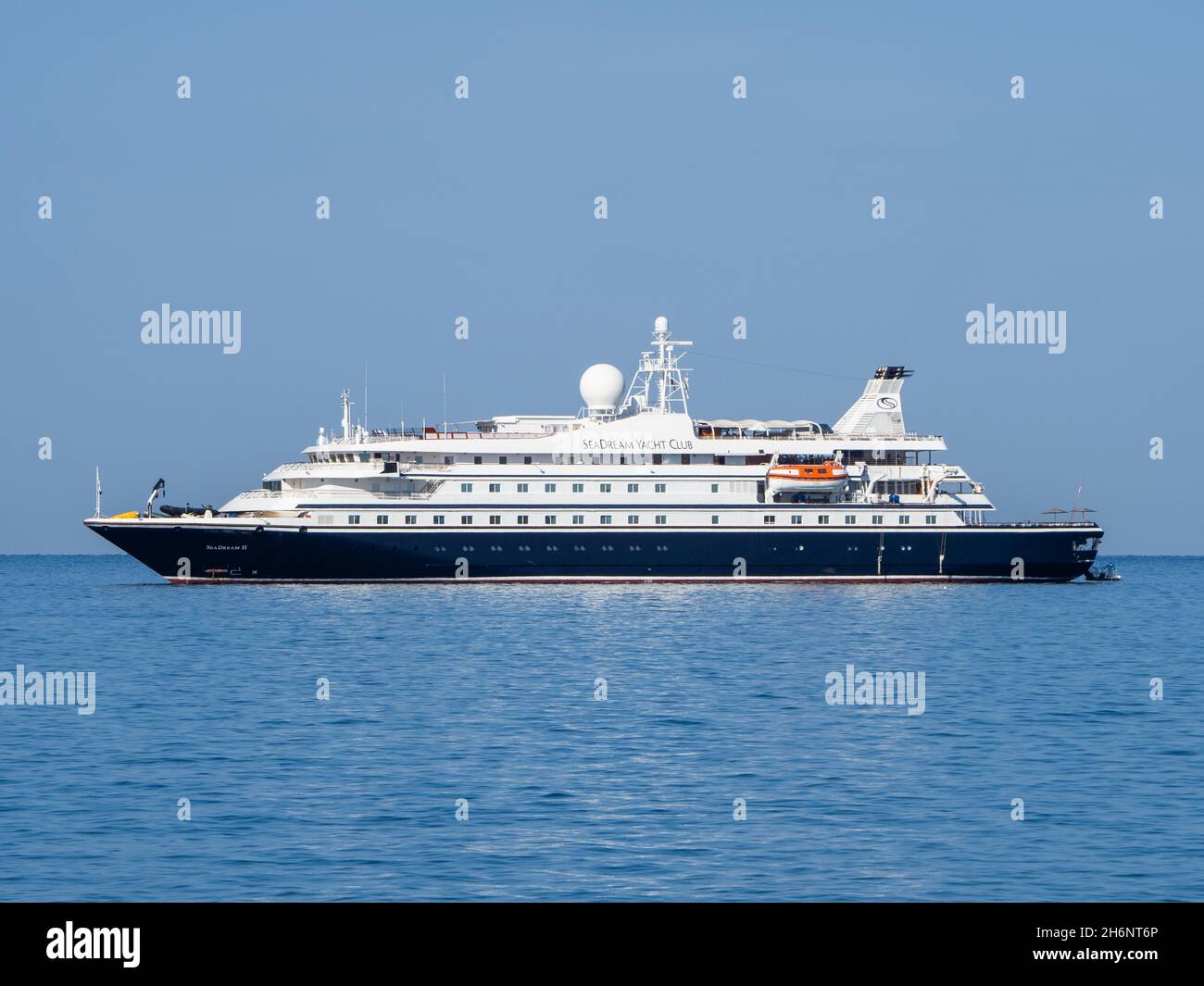 Sea Dream II, yacht de luxe 5 étoiles, côte Adriatique au large de Piran, Istria, Slovénie Banque D'Images