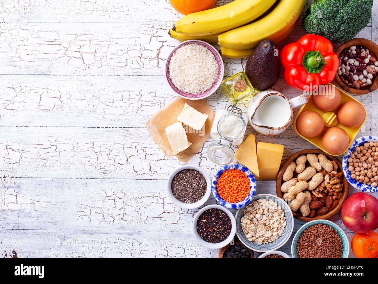 Ovo-lacto végétarien régime sain concept. Banque D'Images