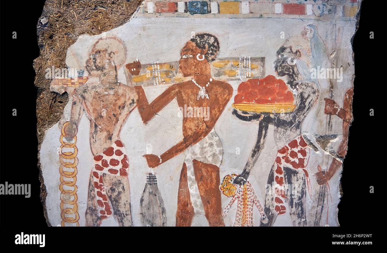 Peintures anciennes murales égyptiennes tombeau, tombe de Sobekhotep Thèbes, Circa 1350BC, 18e dynastie.British Museum . Banque D'Images