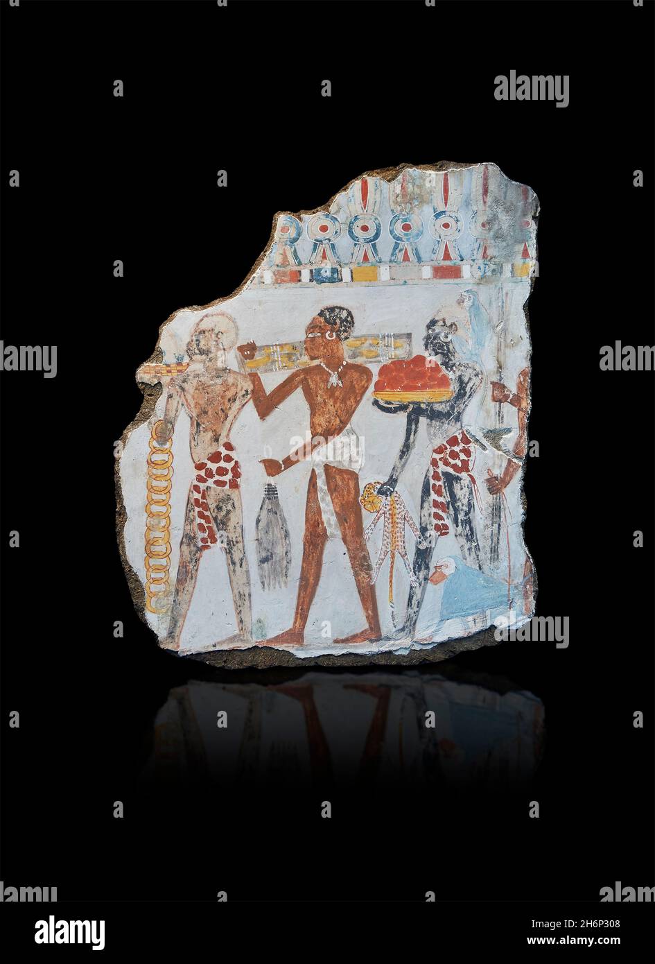 Peintures anciennes murales égyptiennes tombeau, tombe de Sobekhotep Thèbes, Circa 1350BC, 18e dynastie.British Museum EA922.Partie du mur tombeau: Montrant nu Banque D'Images