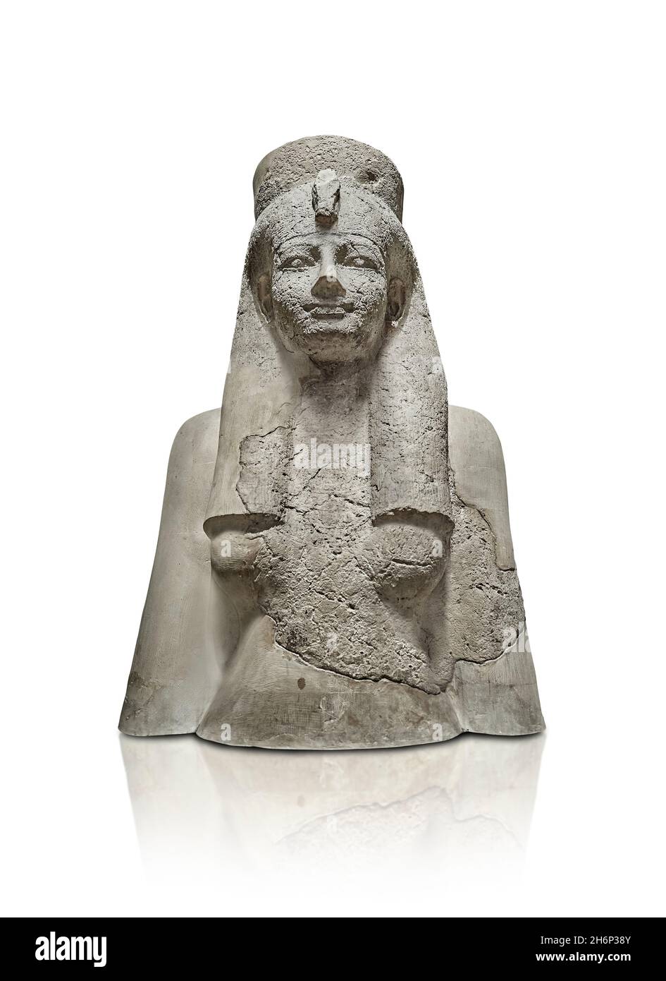 Ancienne statue égyptienne de la déesse Hathor, vers 1400 av. J.-C., 18e dynastie, temple mortuaire d'Amenhotep III Thèbes, British Museum EA948.La fema Banque D'Images