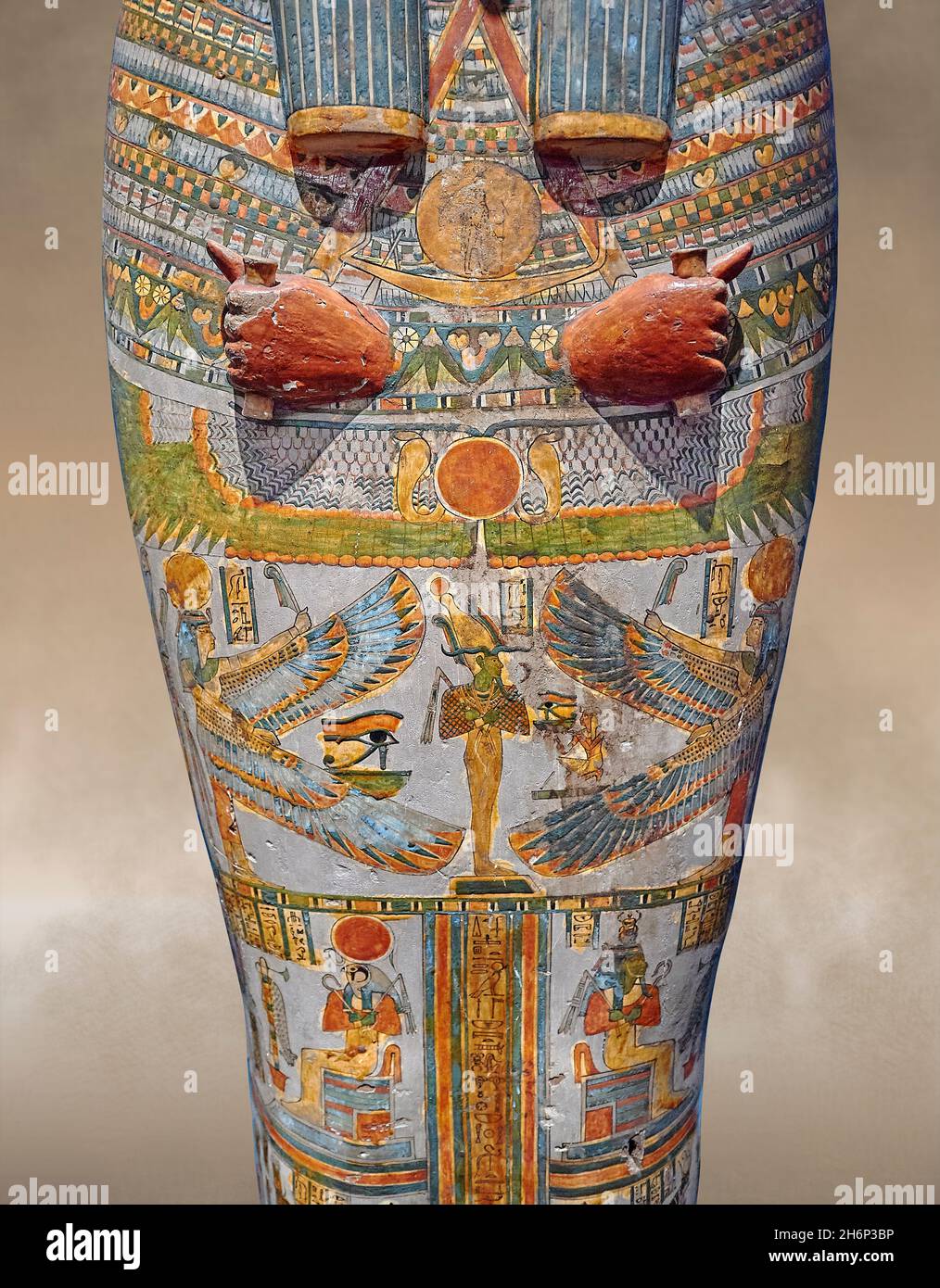 Ancien cercueil égyptien de Denytenamun, Circa 8th cent BC, 22e dynastie, Thèbes.British Museum EA6660.Le cercueil contient une momie d'un homme de milieu Banque D'Images