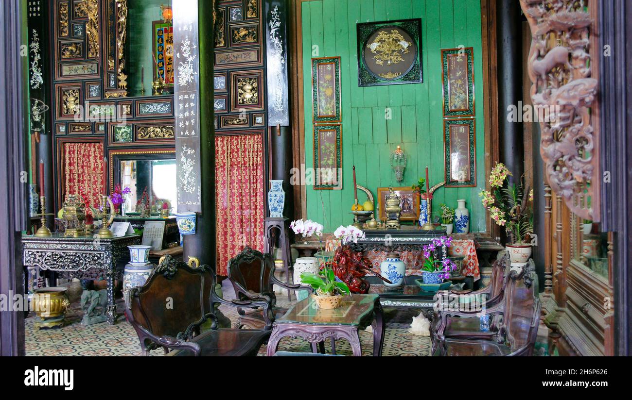 VIETNAM.PROVINCE DE DONG THAP (DELTA DU MÉKONG) : L'ANCIENNE MAISON DE CAM HUYNH THUAN, SURNOMMÉE 'LA MAISON D'AMANT' EN RÉFÉRENCE AU ROMAN DE MARGUERITE DURAS Banque D'Images