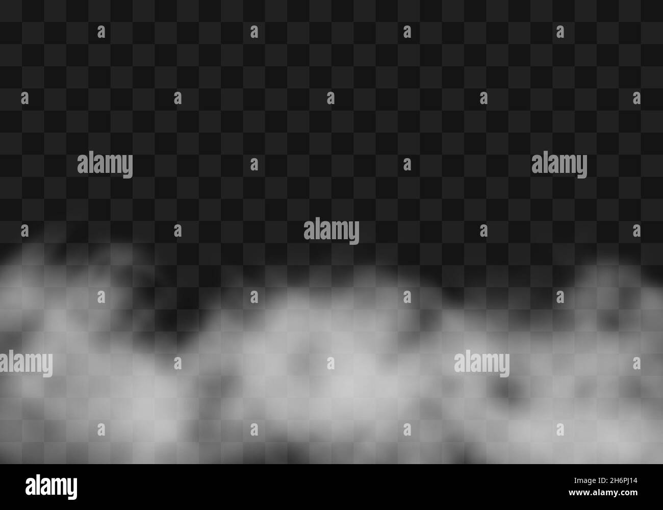 Effet de fumée réaliste vectoriel, brouillard réaliste, vapeur, nuages pour la décoration et couverture sur fond sombre. Illustration de Vecteur