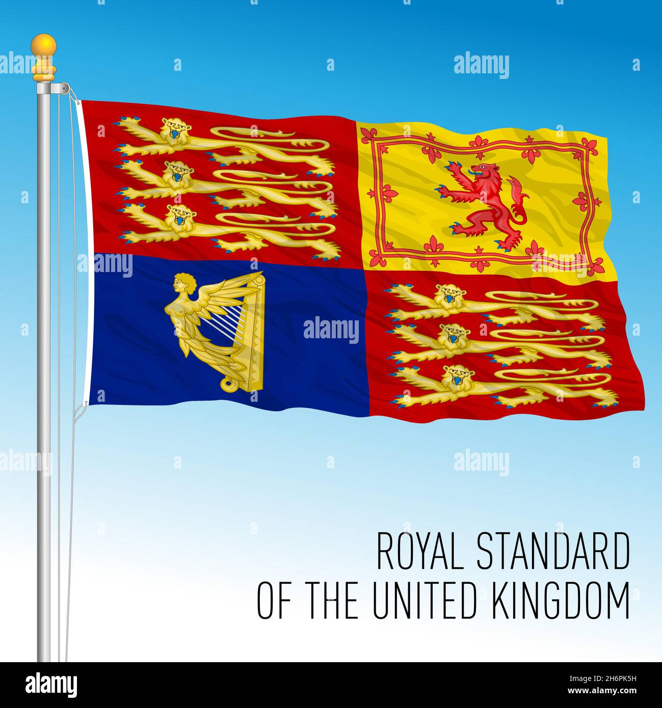 Royal Standard du Royaume-Uni, Royaume-Uni, illustration vectorielle Illustration de Vecteur