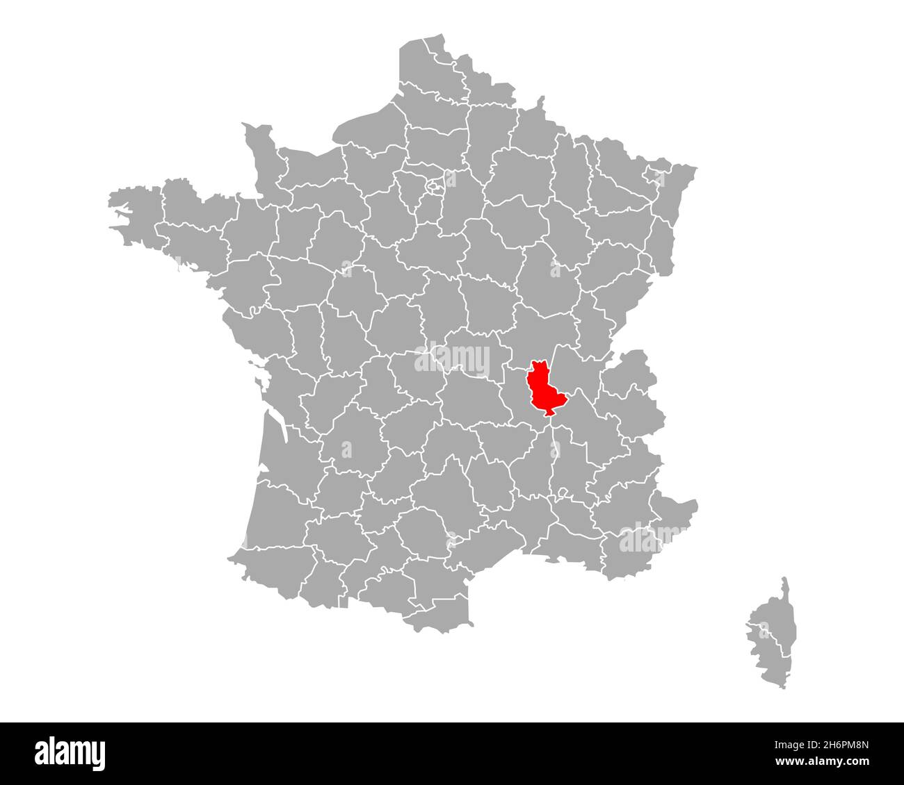 Carte du Rhône en France Banque D'Images