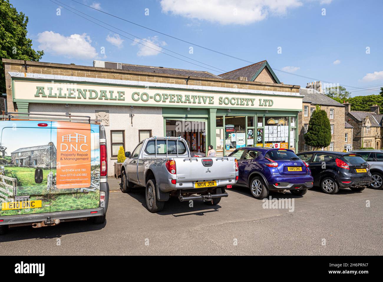 Allendale Co-operative Society Ltd., dans le village d'Allendale Town, sur les Pennines, Northumberland, Royaume-Uni Banque D'Images