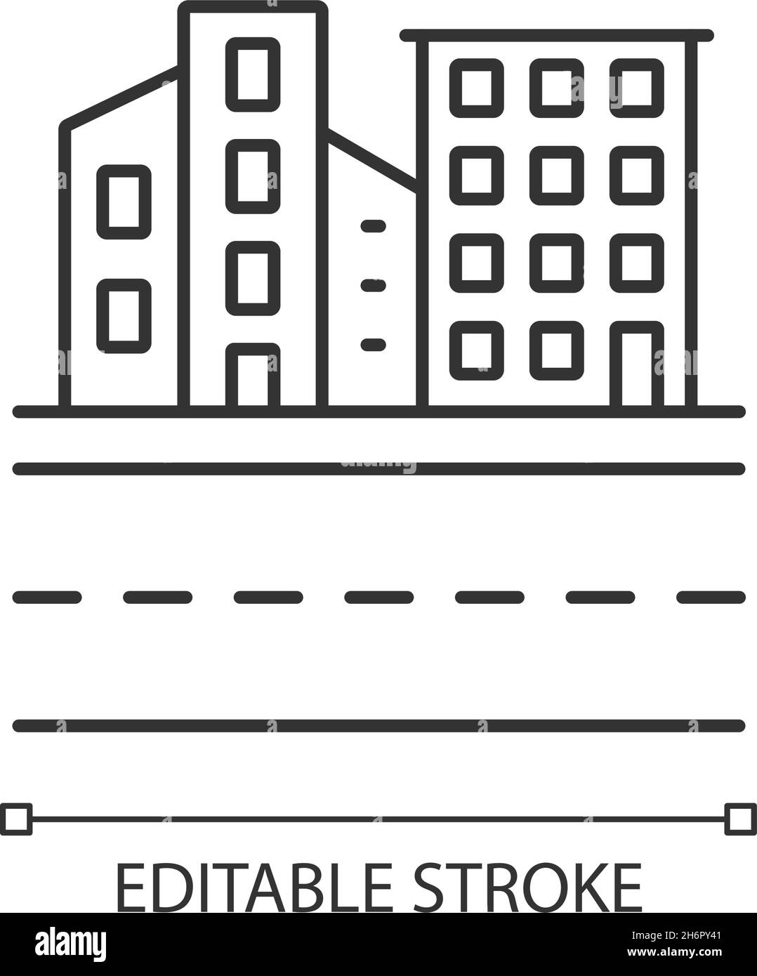 Icône linéaire de terre urbaine Illustration de Vecteur