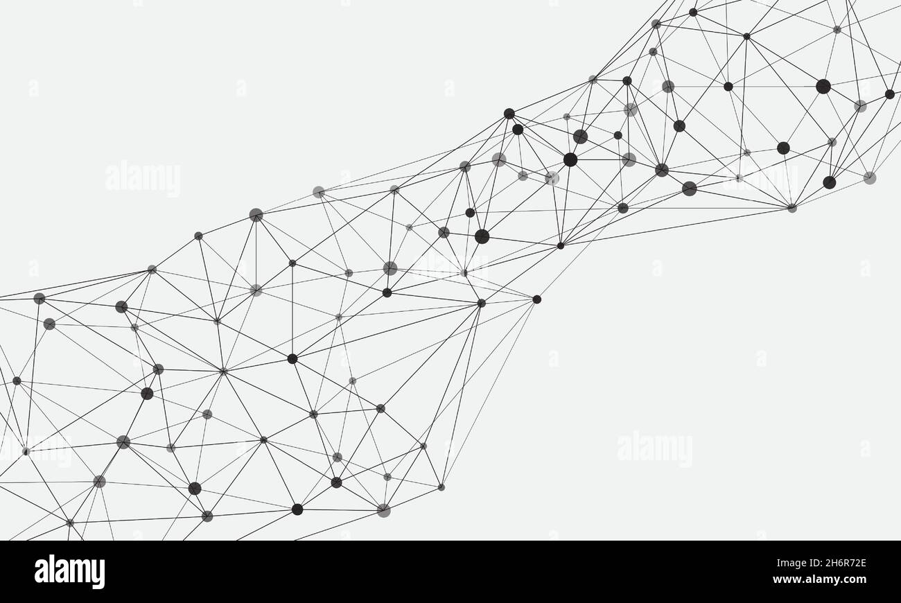 Connexion Internet géométrique.Résumé de la science et de la technologie de surface à faible structure en polyfil. Illustration de Vecteur