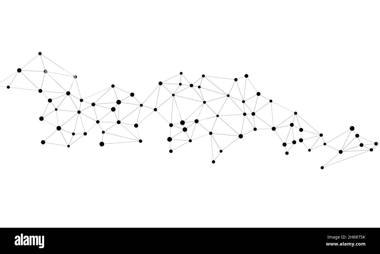 Connexion Internet géométrique.Résumé de la science et de la technologie de surface à faible structure en polyfil. Illustration de Vecteur