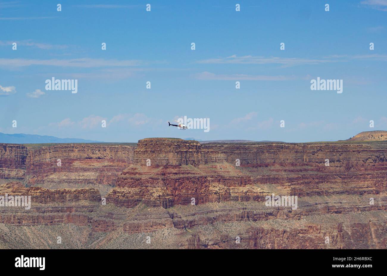 Vol en hélicoptère au-dessus du Grand Canyon - Arizona, États-Unis Banque D'Images