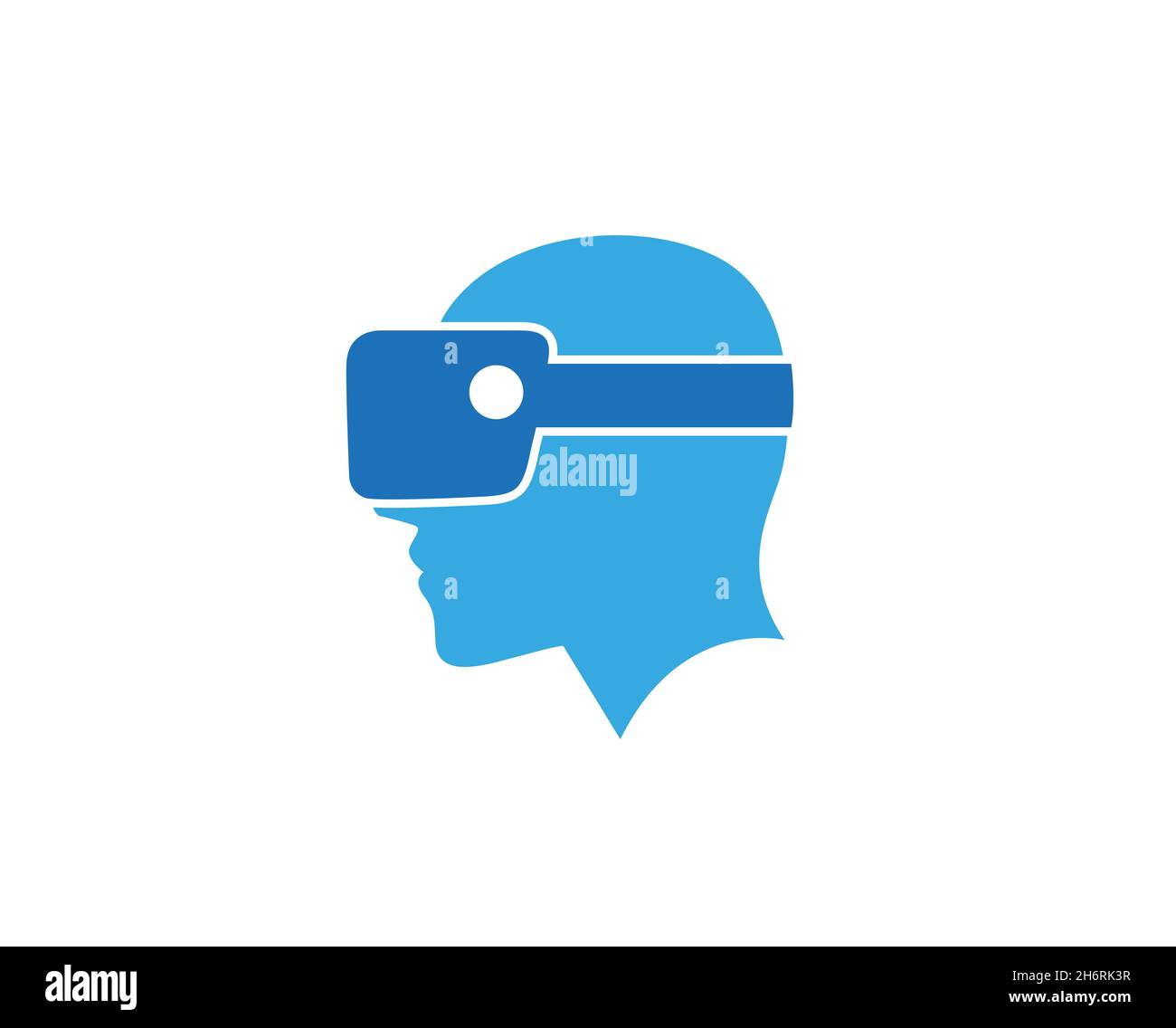Design vectoriel du logo Virtual Human Head de Creative Brain Illustration de Vecteur