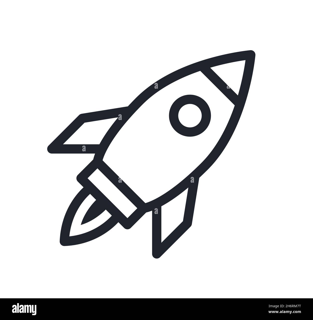 Icône d'illustration du vecteur de vol ou de lancement d'un navire-fusée ou d'un vaisseau spatial Illustration de Vecteur