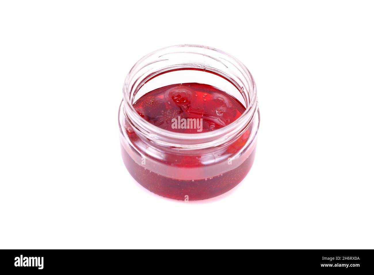 confiture de fraise dans un pot Banque D'Images