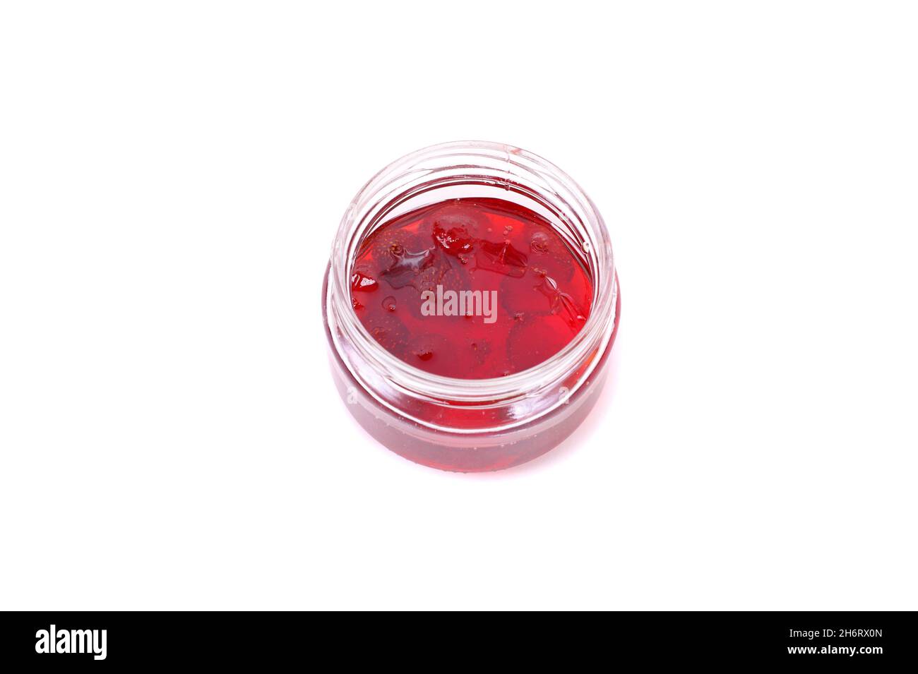 confiture de fraise dans un pot Banque D'Images