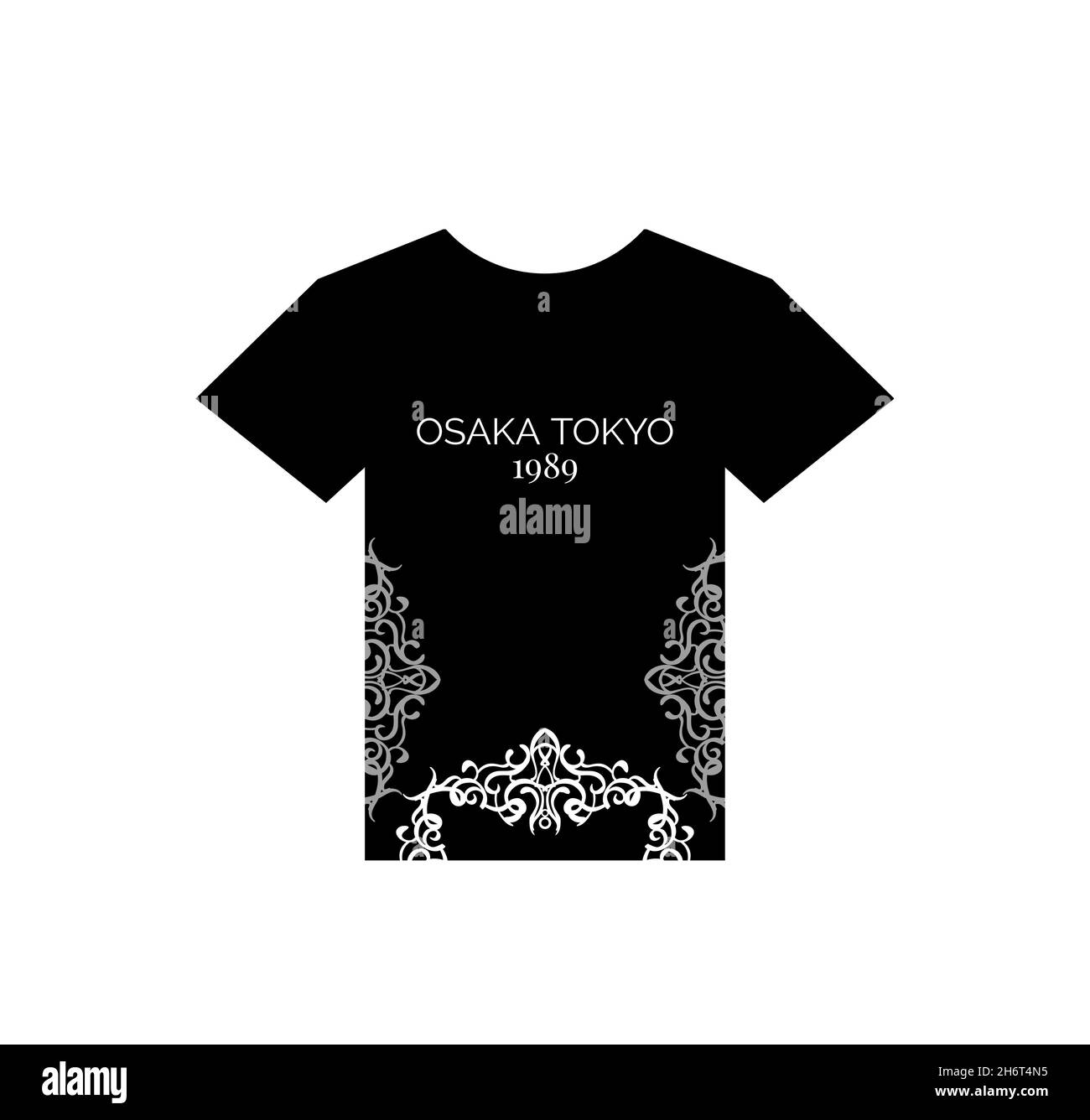 Illustration du design simple vintage OSAKA TOKYO 1989 t-shirt. Banque D'Images