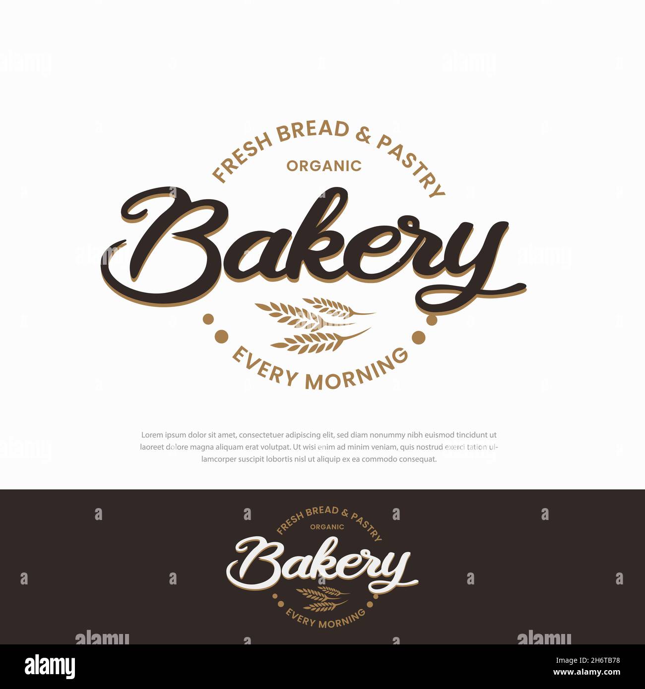Logo « Retro Bakery Bake » et étiquette « Vintage Vector ».Logo de modèle de badge maison simple Illustration de Vecteur