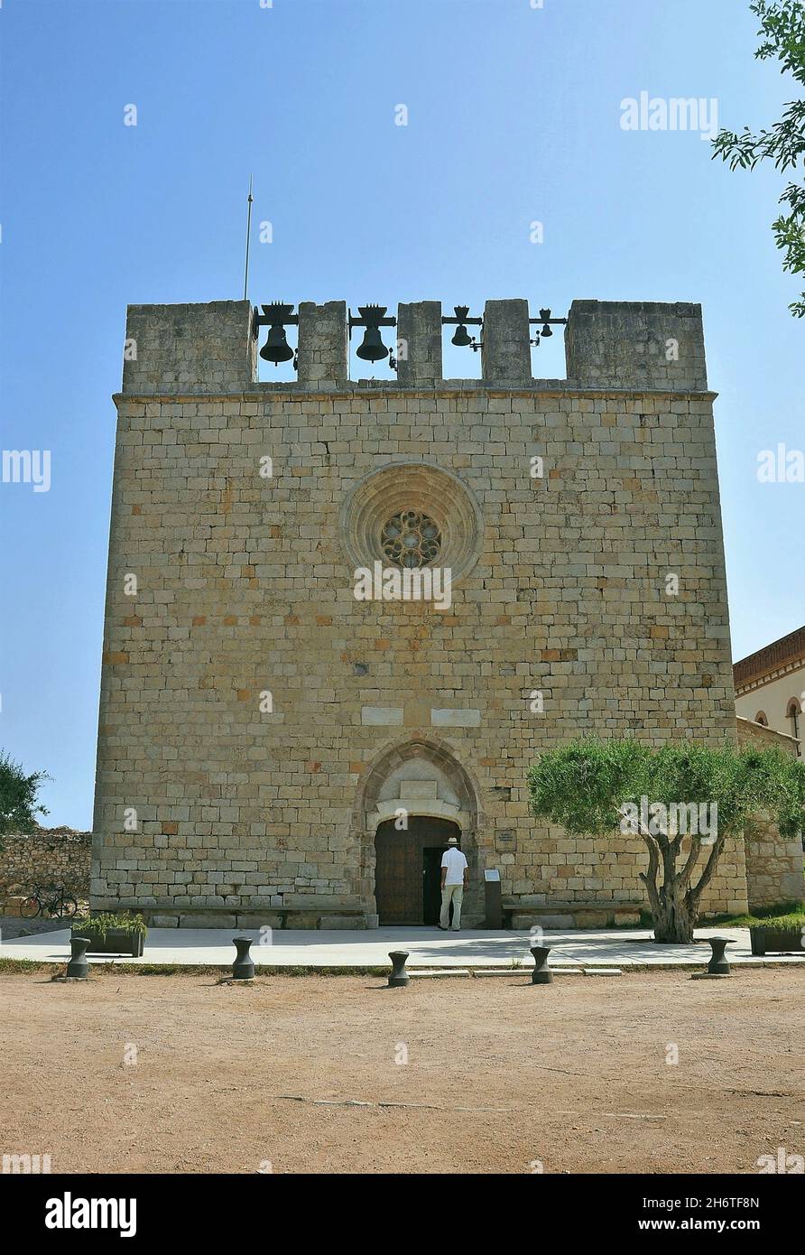 Eglise de San Martín de Empúries située dans la région catalane de la province d'Alto Ampurdán de Gérone, Catalogne, Espagne Banque D'Images