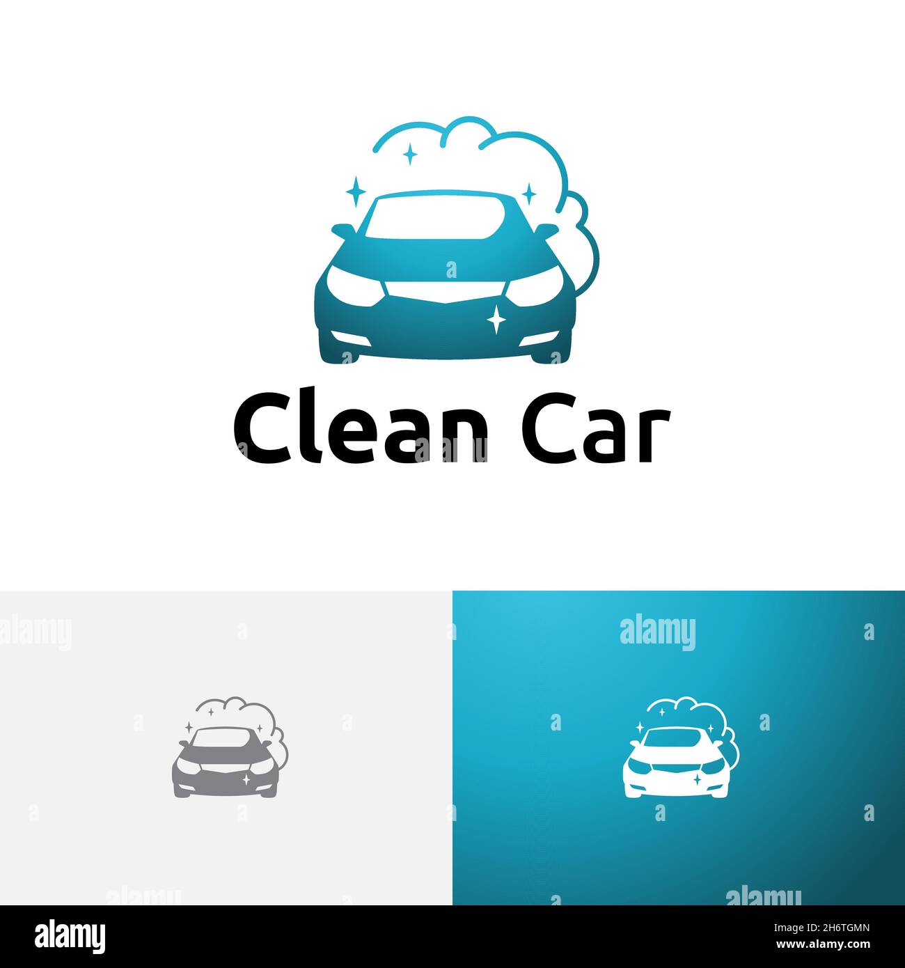Savon mousse brillant nettoyer voiture nettoyer logo de service de lavage de voiture Illustration de Vecteur