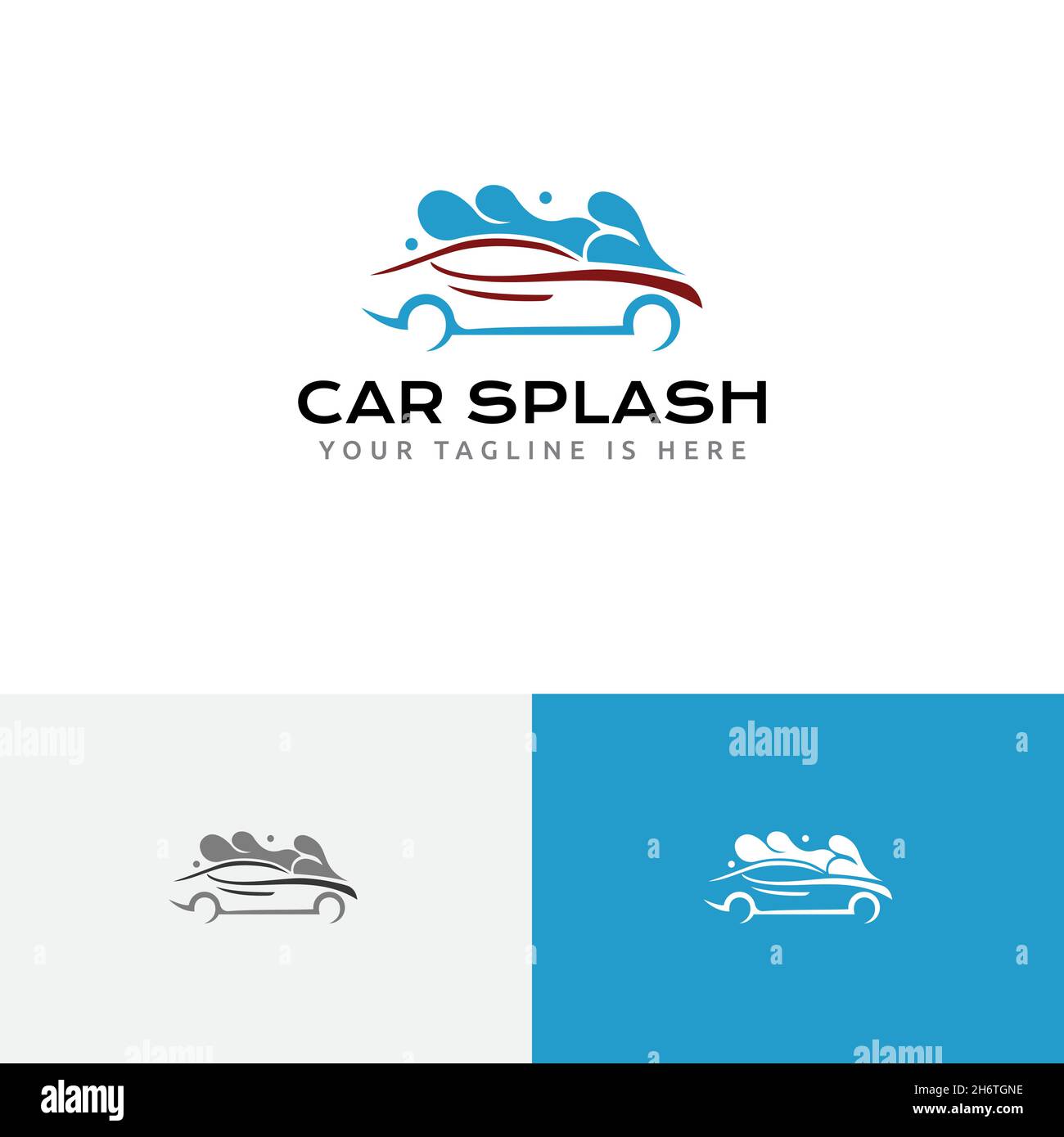 Splash étincelant nettoyage lave-auto logo abstrait Service de lavage de voiture Illustration de Vecteur