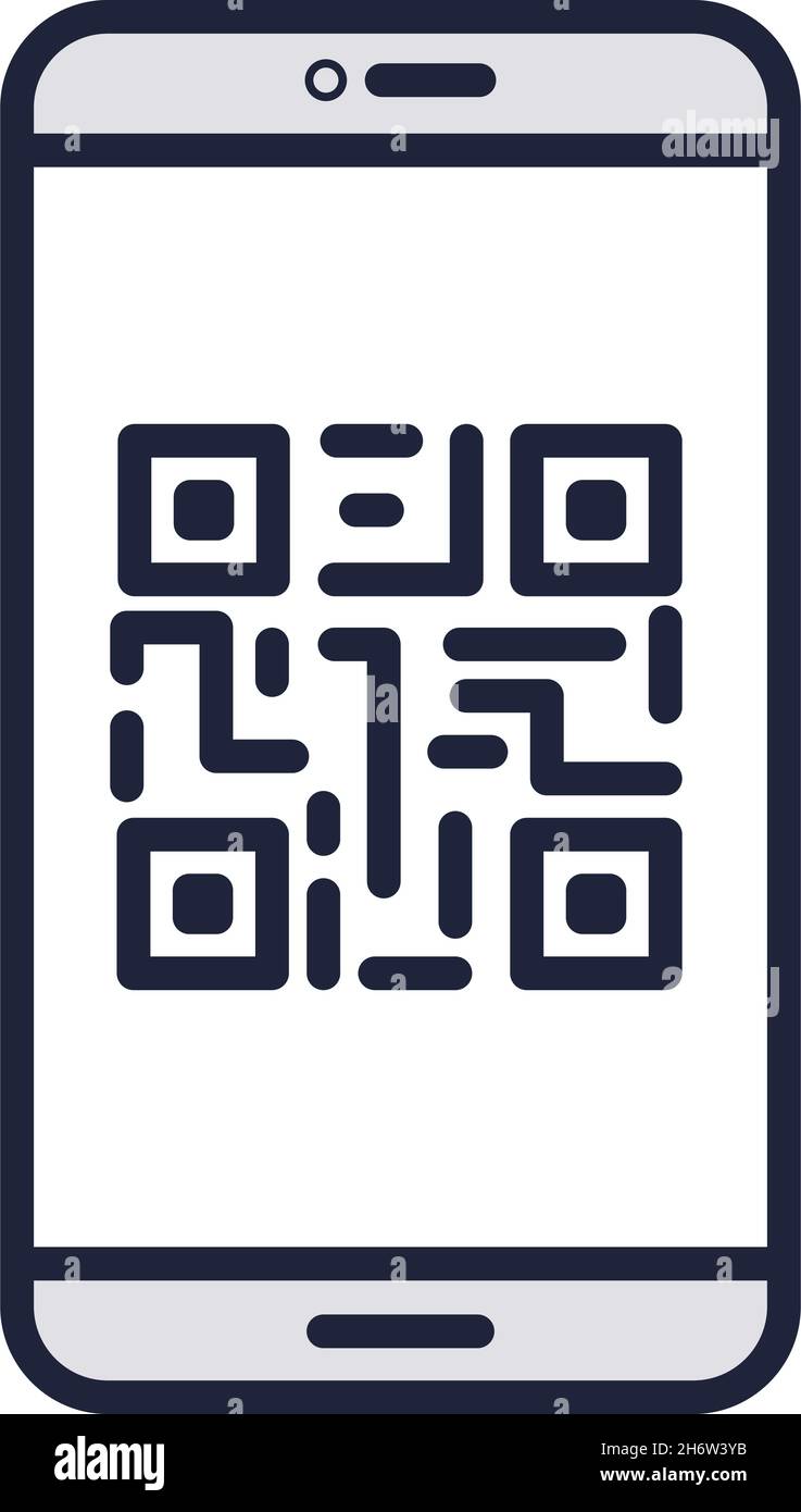 Vecteur d'icône de lecteur mobile de code QR isolé Illustration de Vecteur