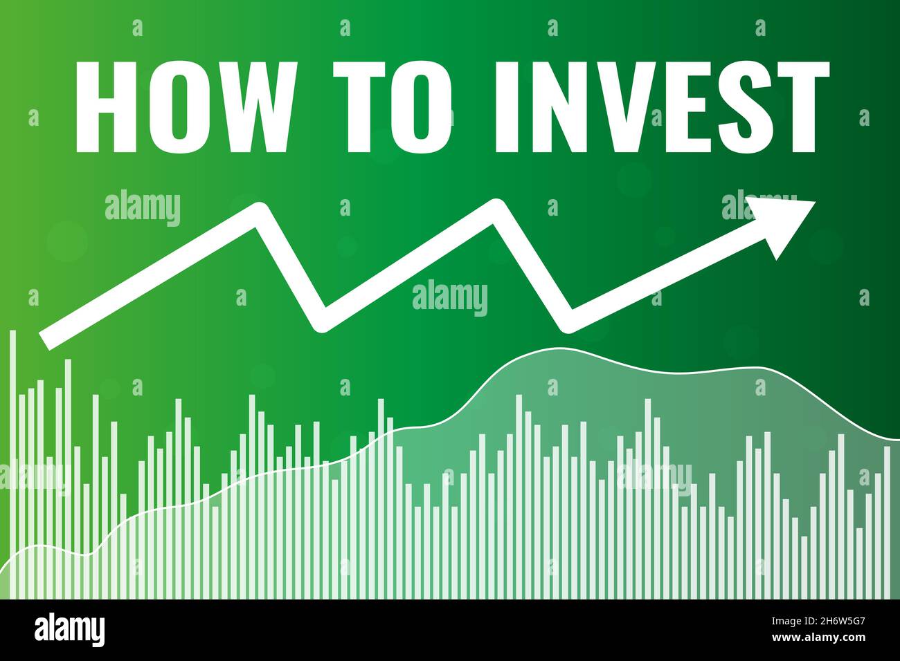 Mots Comment investir sur fond de finance verte avec gradient.Investir sur le marché boursier et financier Illustration de Vecteur
