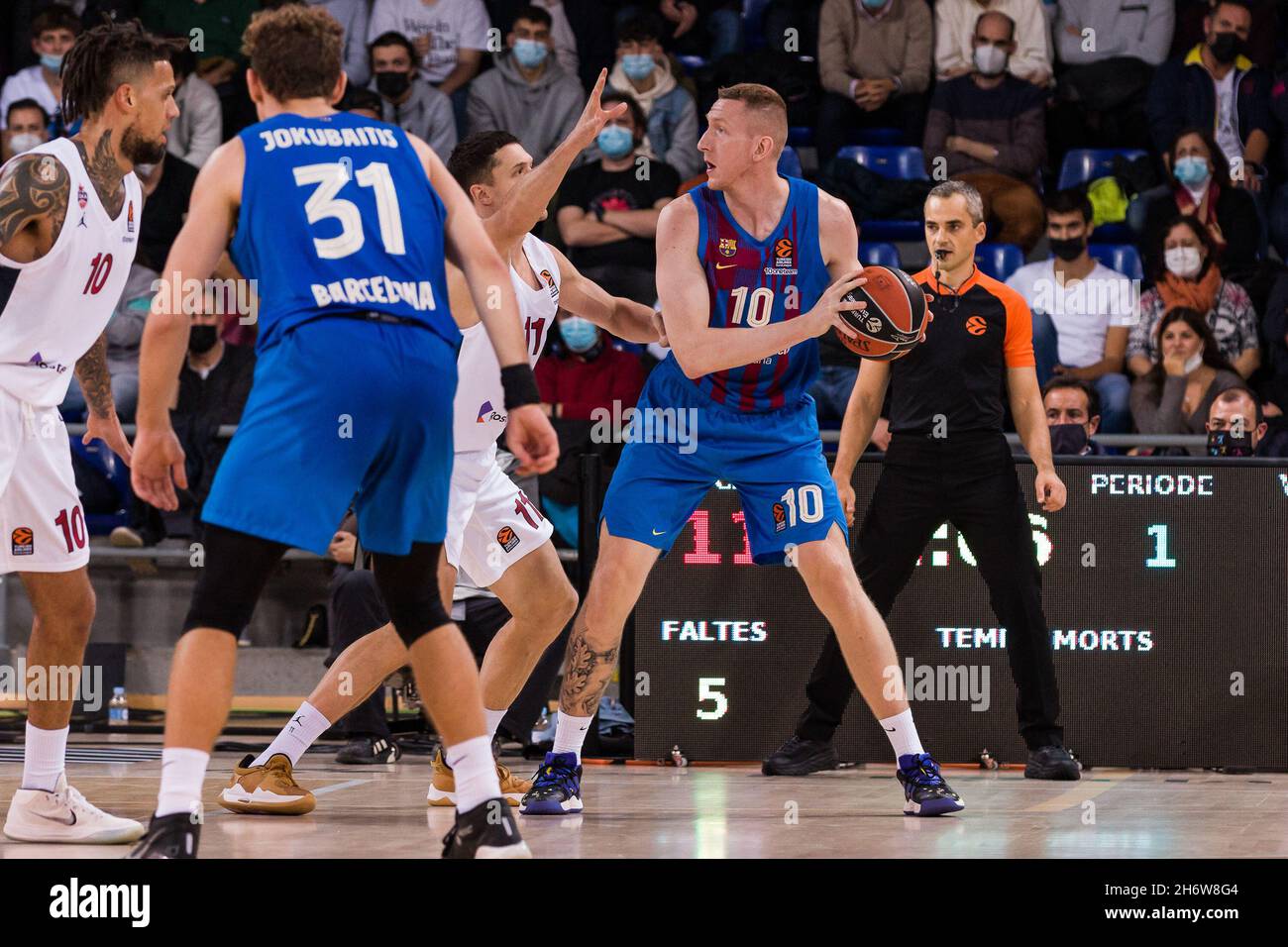 Rolands Smits du FC Barcelone lors du match de basketball EuroLeague de Turkish Airlines entre le FC Barcelone et le CSKA Moscou le 17 novembre 2021 au Palau Blaugrana à Barcelone, Espagne - photo: Javier Borrego/DPPI/LiveMedia Banque D'Images