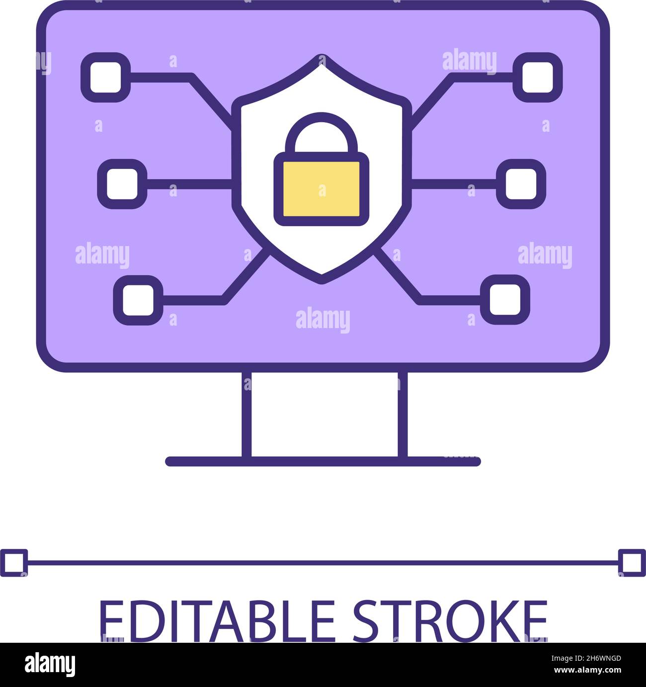 Icône de couleur RVB de sécurité en ligne Illustration de Vecteur