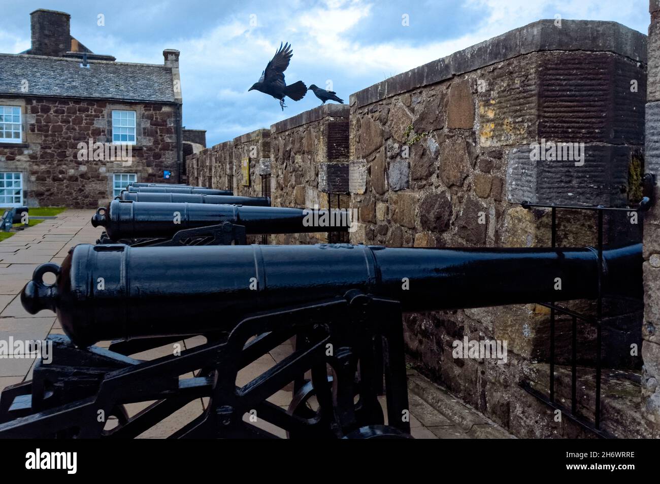 Placement d'armes à feu à l'intérieur du château de Stirling, Stirling, Écosse Banque D'Images