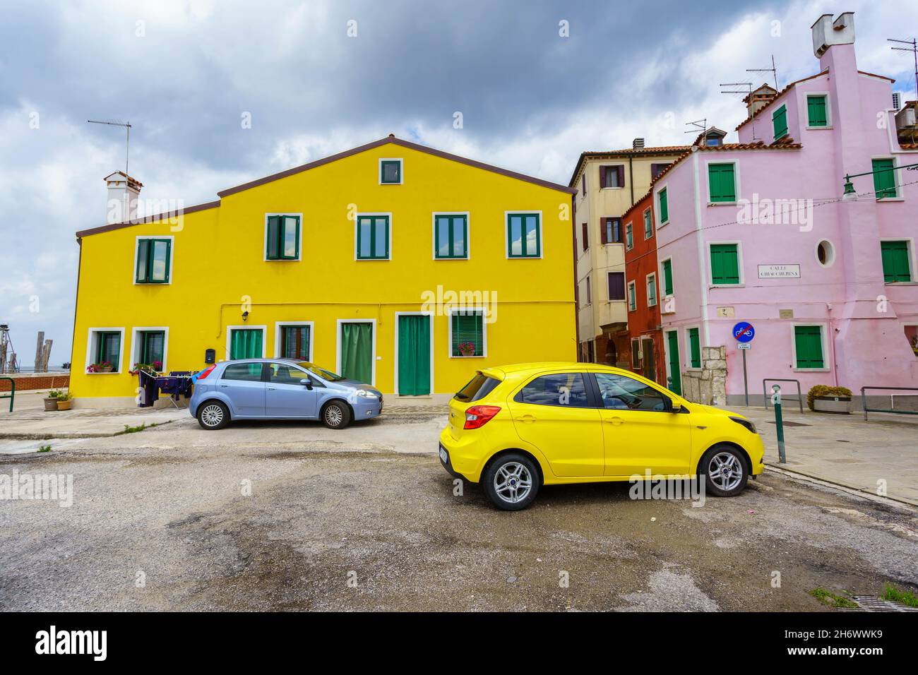Vue sur l'île de Pellestrina (Venise) Banque D'Images
