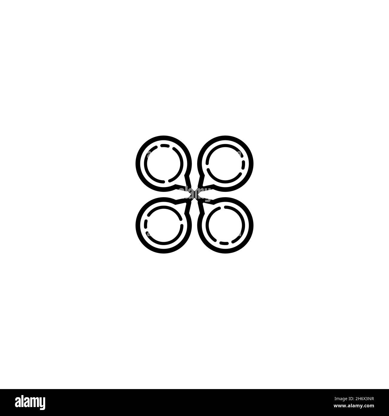 Icône de drone plate.Symbole d'arrière-plan de l'affiche de transport de fret de mouche de style simple.Élément de conception du logo.Impression de tee-shirts.Vecteur pour autocollant. Illustration de Vecteur