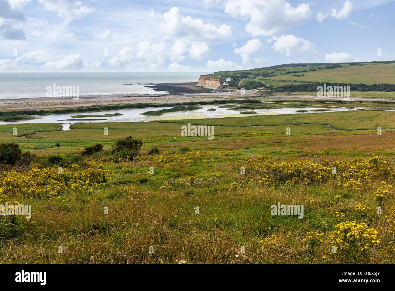 Parc national Seven Sisters et rivière Cuckmere dans l'est du Sussex, en Angleterre Banque D'Images