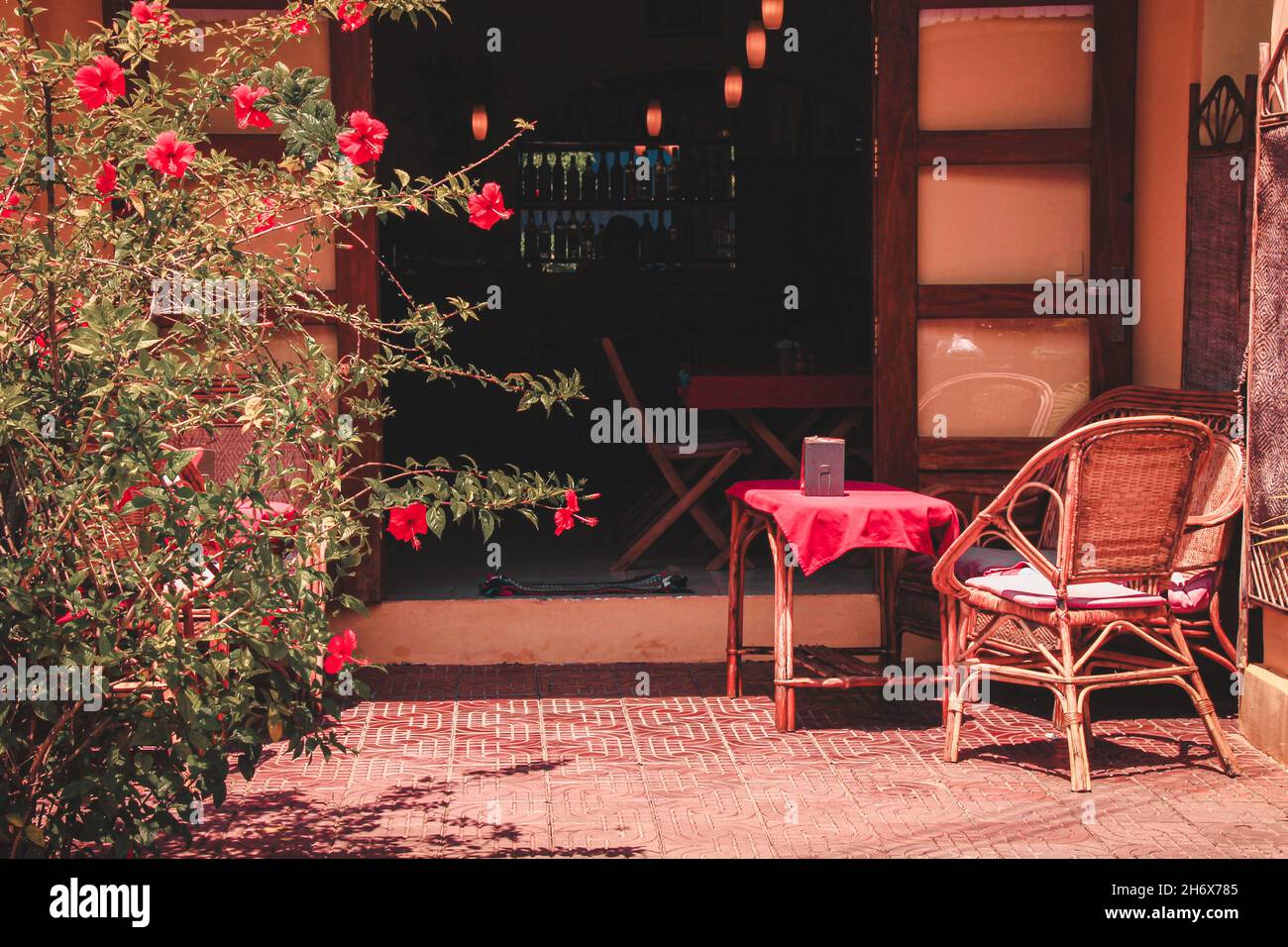 Belle vue coloniale française de la ville historique de Kampot au Cambodge Banque D'Images