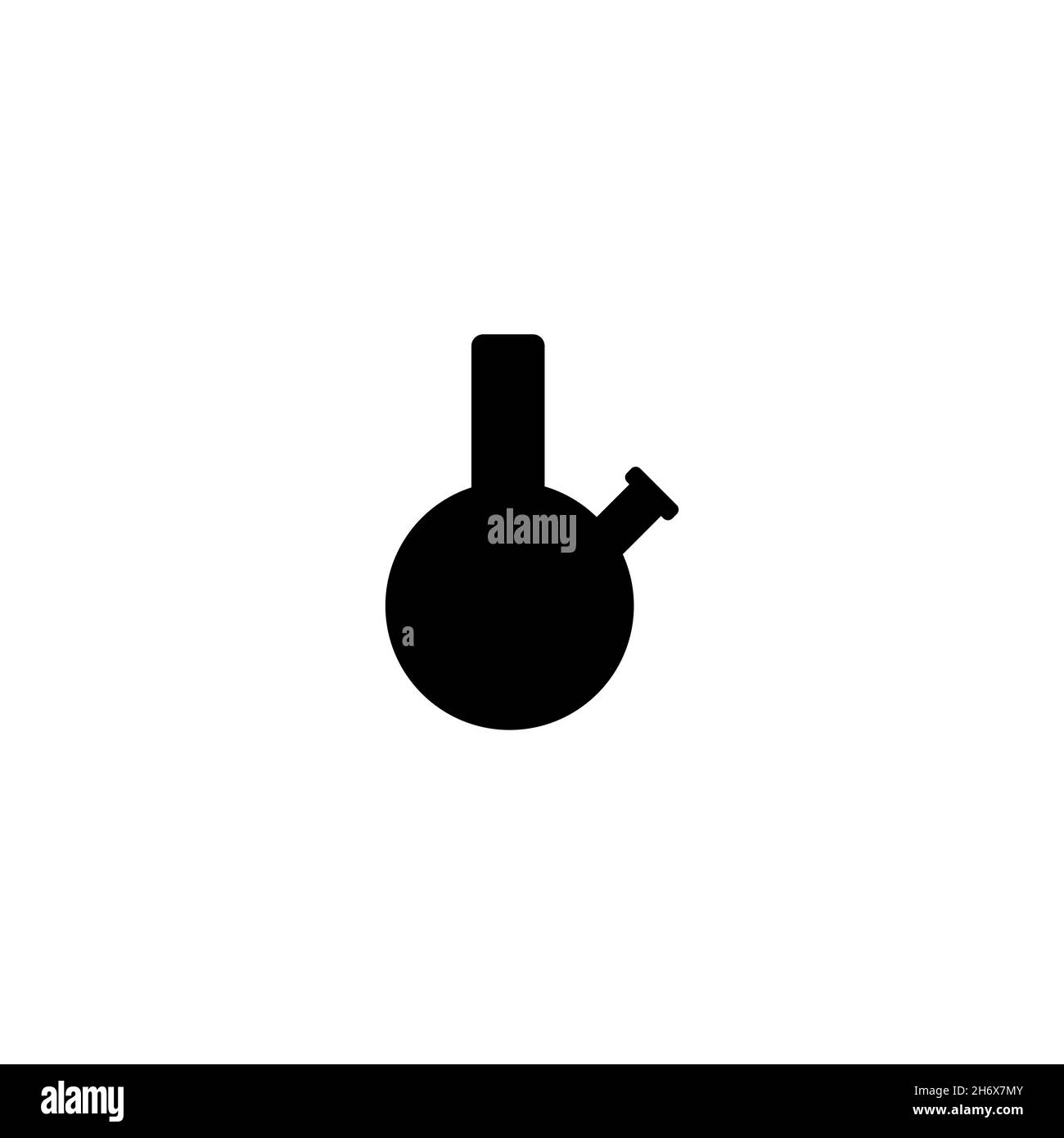 Verre Bong pour fumer la marijuana icône plate.Symbole de fond de l'affiche de stupéfiants de style simple.Élément de conception du logo.Impression de tee-shirts. Illustration de Vecteur