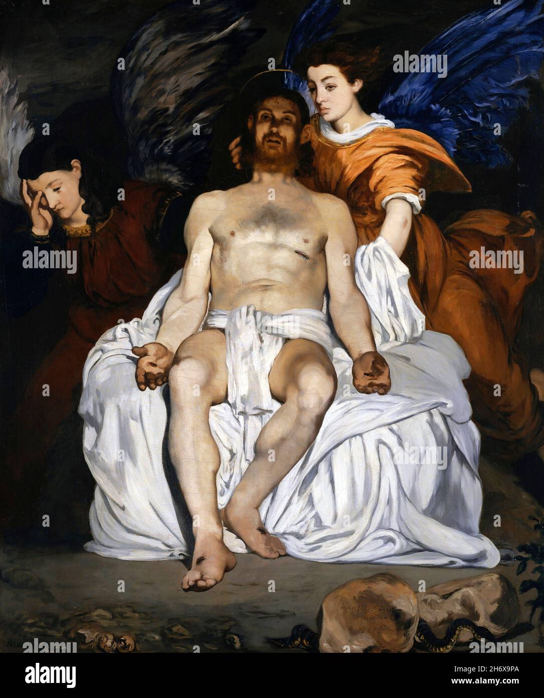 The Dead Christ with Angels par Edouard Manet (1832-1883), huile sur toile, 1864 Banque D'Images